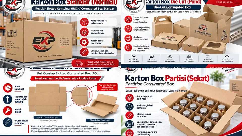 Karton Box Bergelombang - beberapa produk perwakilan