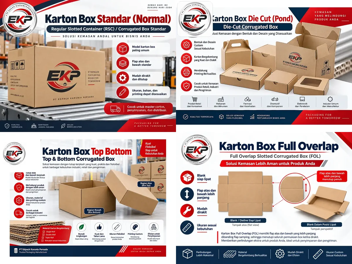 Karton Box Bergelombang - beberapa produk perwakilan