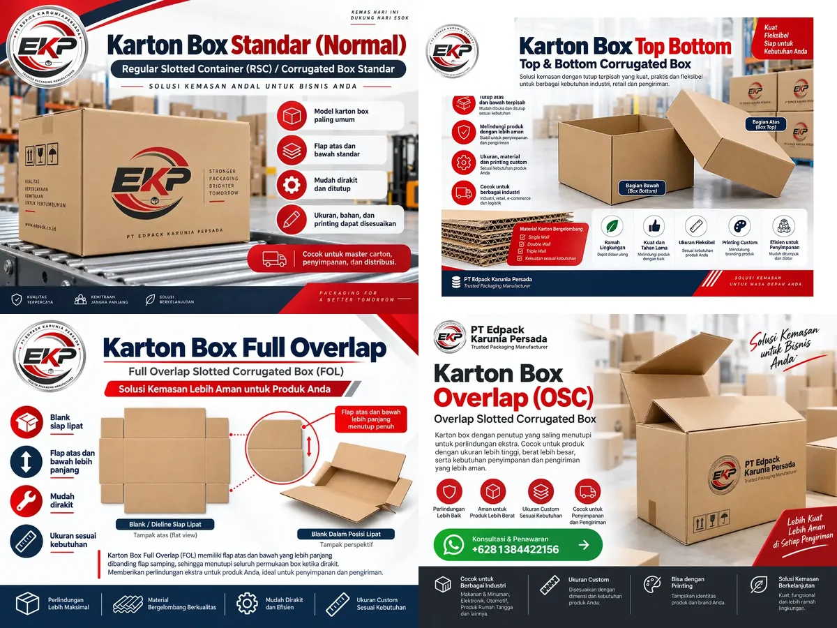Karton Box Bergelombang - beberapa produk perwakilan