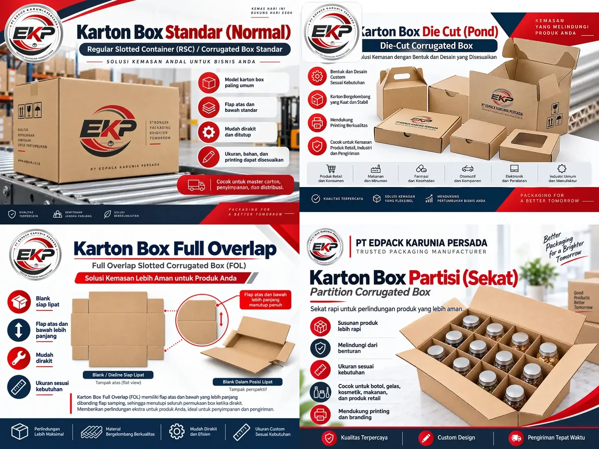 Karton Box Bergelombang - beberapa produk perwakilan