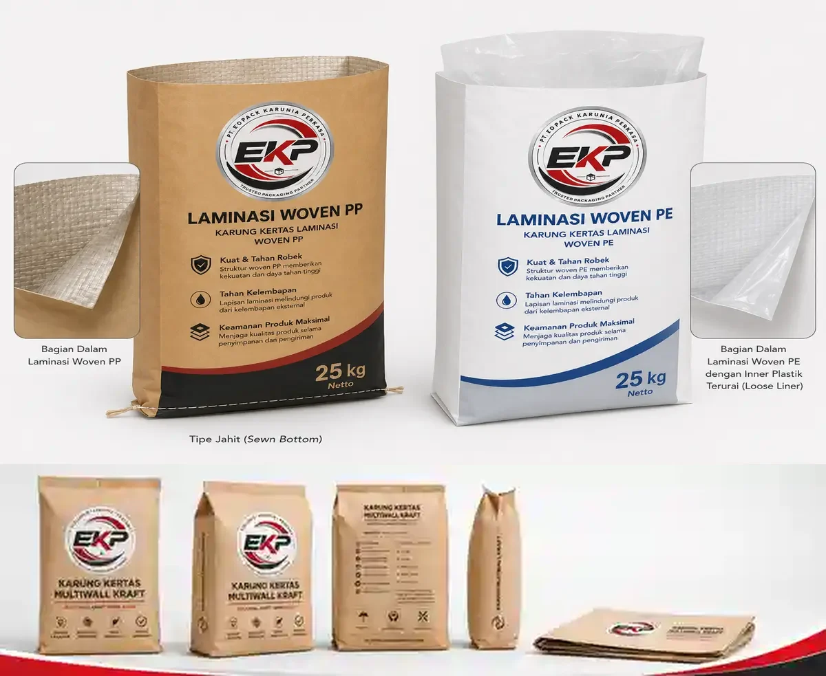 Sewn Paper Sack Option - beberapa produk perwakilan