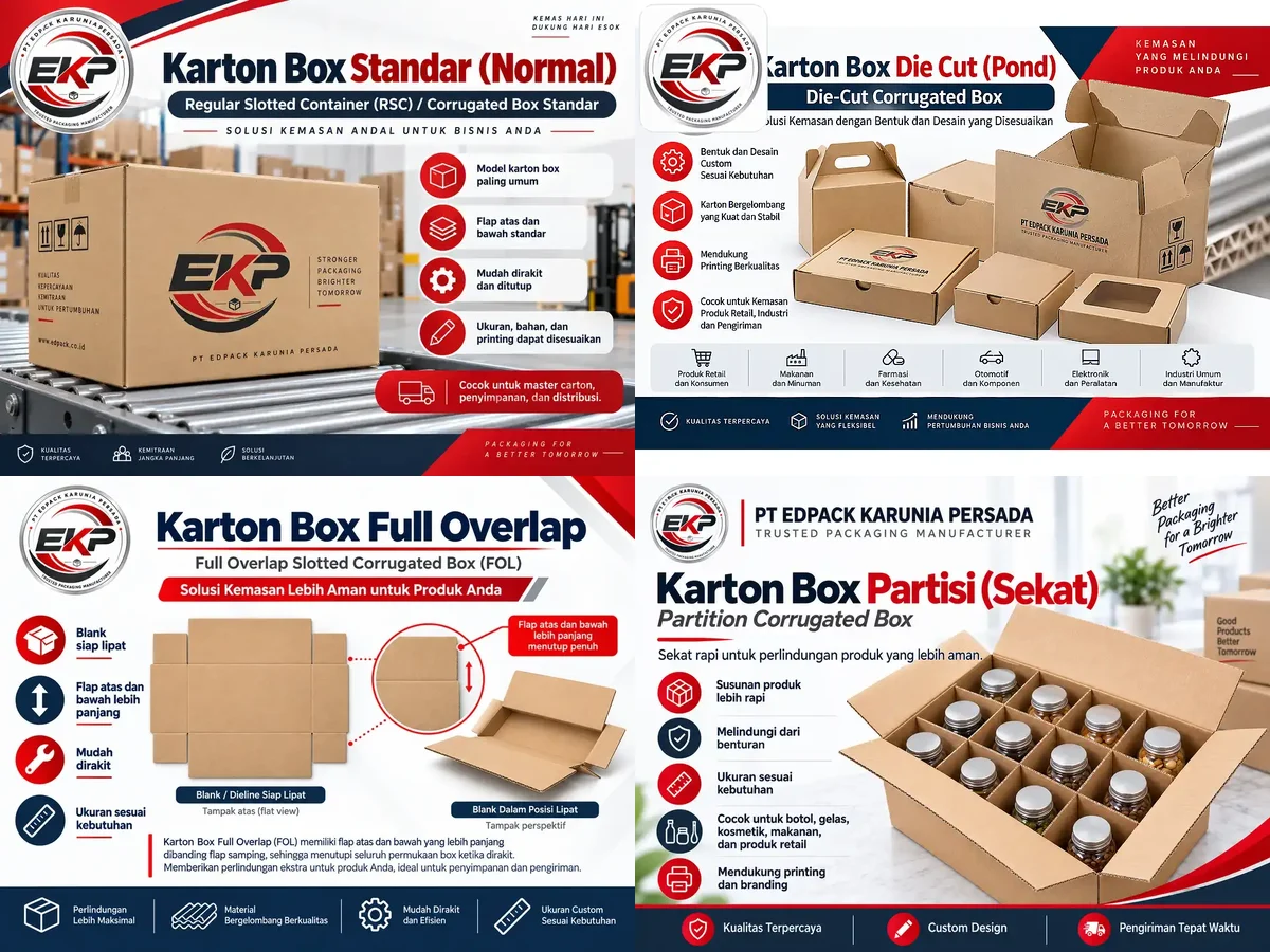 Karton Box Bergelombang - beberapa produk perwakilan