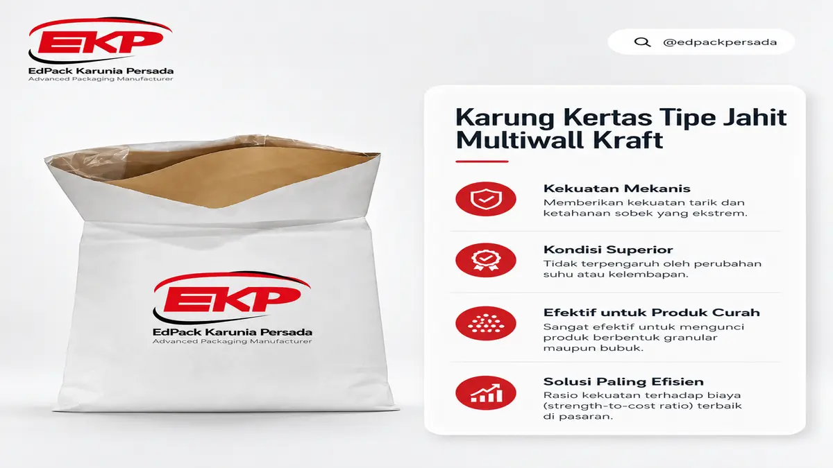 Karung Kertas Tipe Jahit - Sewn Paper Sack 12 Karung kertas tipe jahit - Struktur multiwall