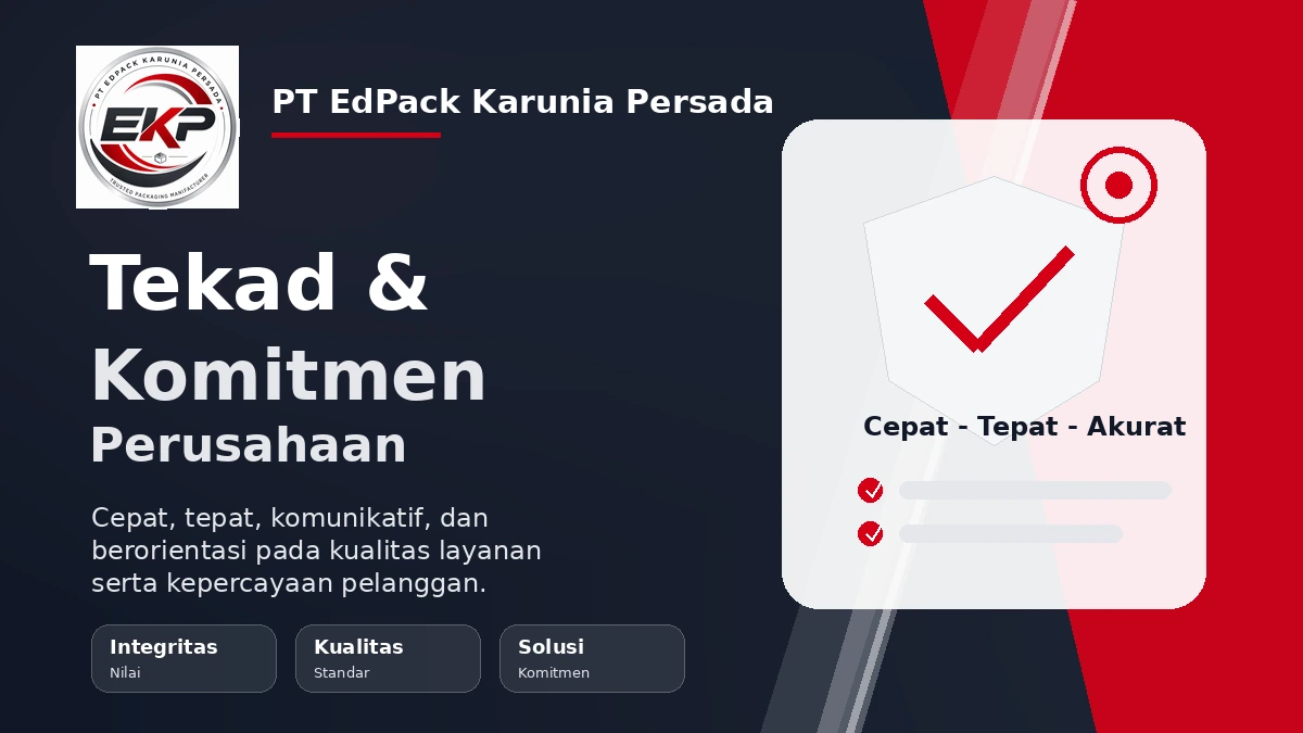 Tekad & Komitmen PT EdPack Karunia Persada 1 Tekad & Komitmen