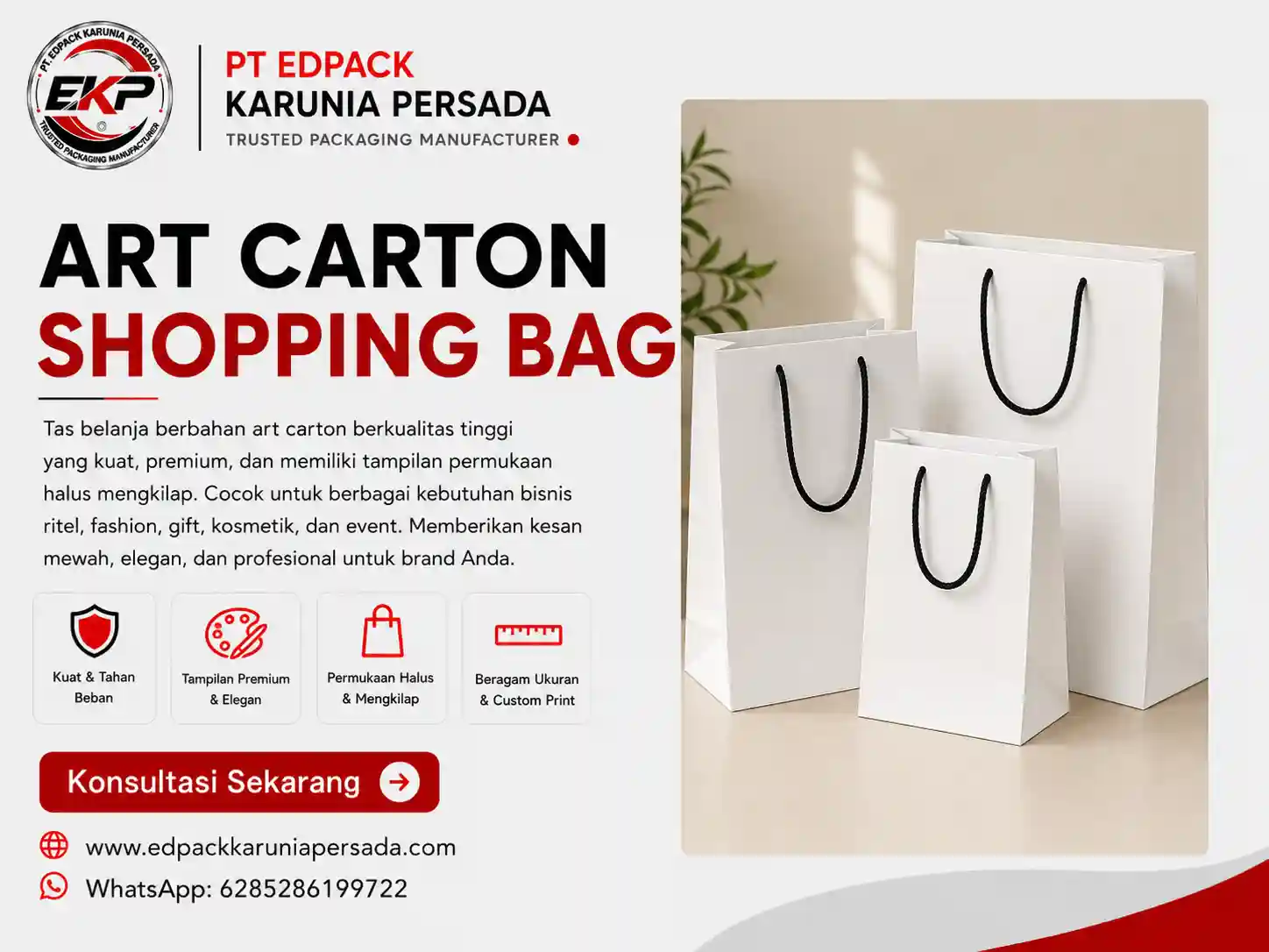 Art Carton Shopping Bag - Tas Belanja - Kantong Kertas Art Karton 6 Art Carton Shopping Bag Tas Belanja Kantong Kertas Art Carton EdPack