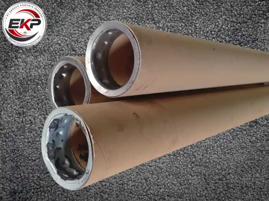 Metal Cap Paper Core plain tabung atau selongsong kertas silinder dengan sambungan