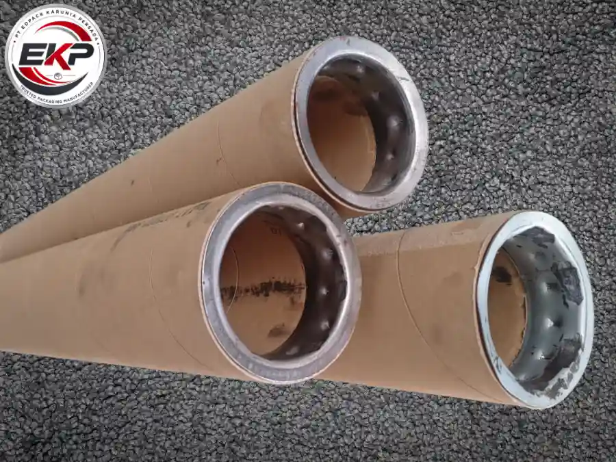Metal Cap Paper Core custom printed tabung atau selongsong kertas silinder dengan sambungan