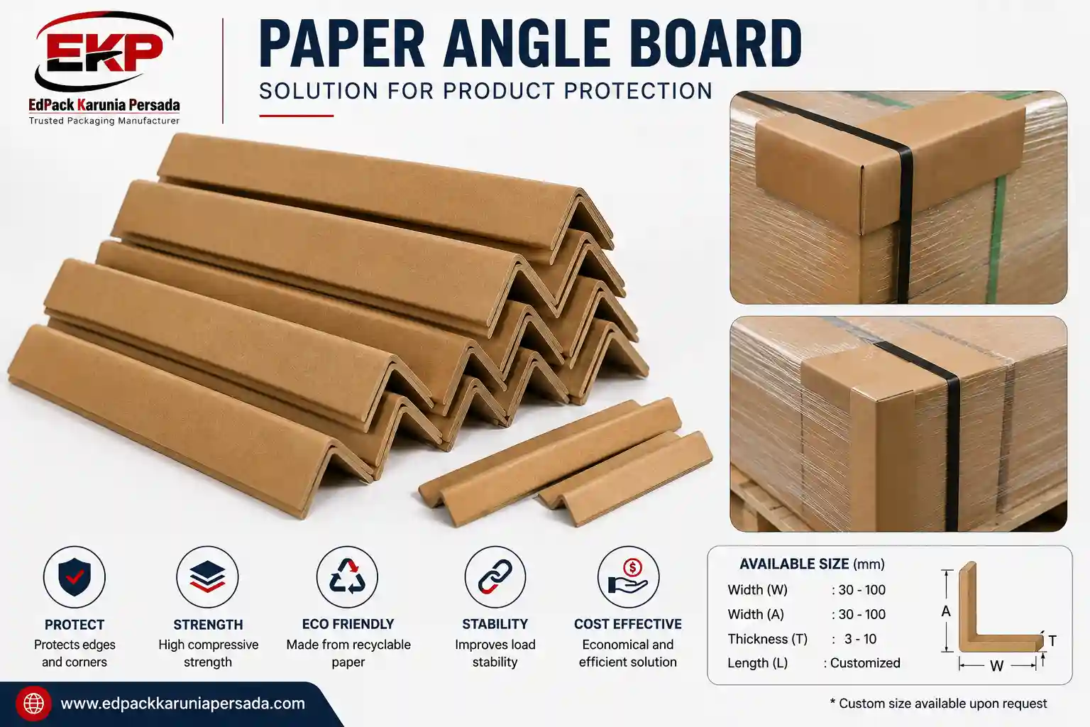 paper angle board - siku kertas edpack karunia persada
