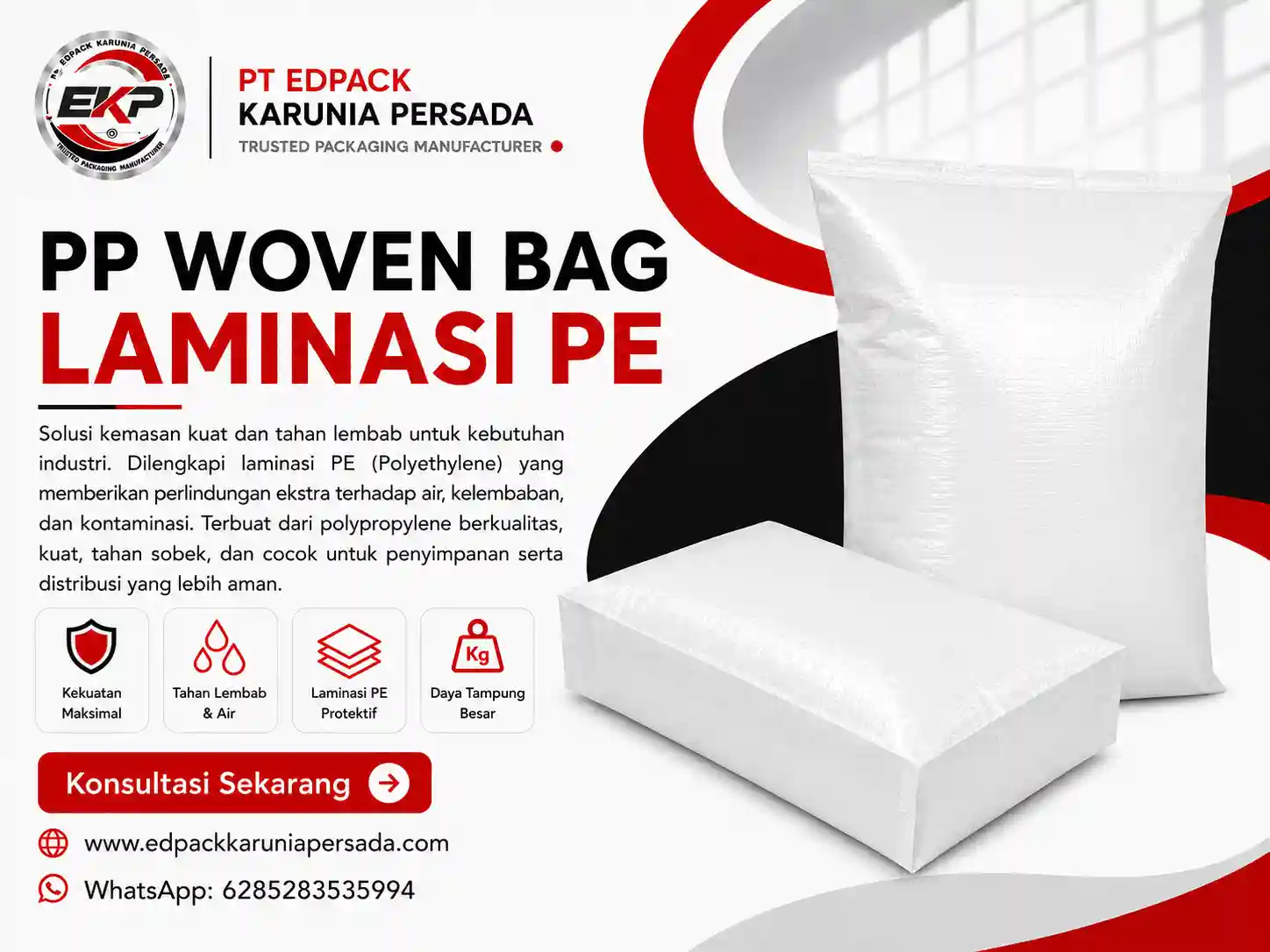 PP Woven Bag Laminasi PE PE Laminated Woven Bag EdPack