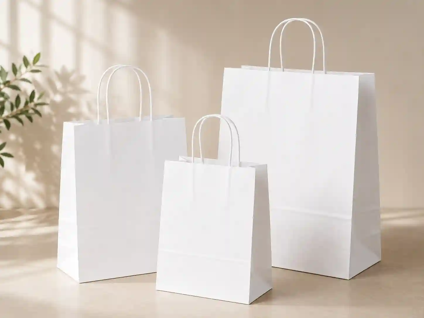 White Kraft Shopping Bag plain kantong kertas kraft putih