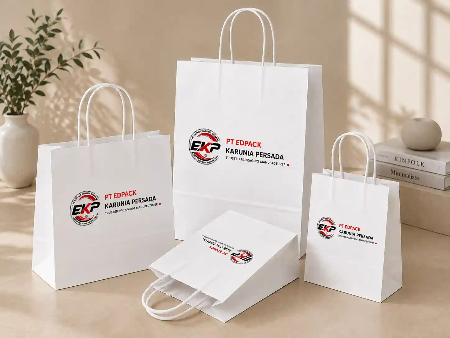 White Kraft Shopping Bag High Performance