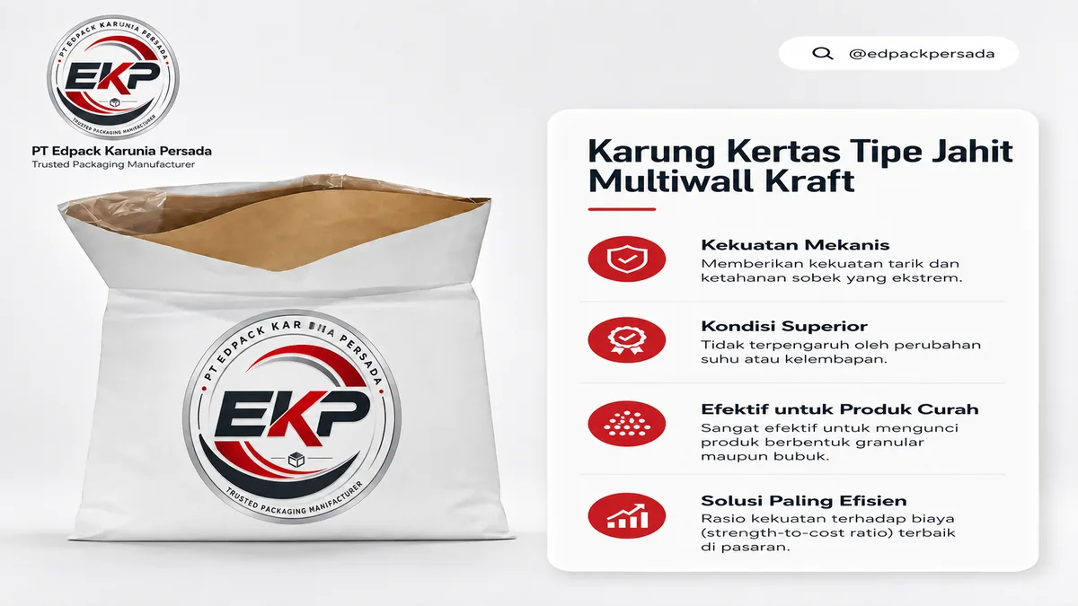 Karung kertas tipe jahit - Struktur multiwall