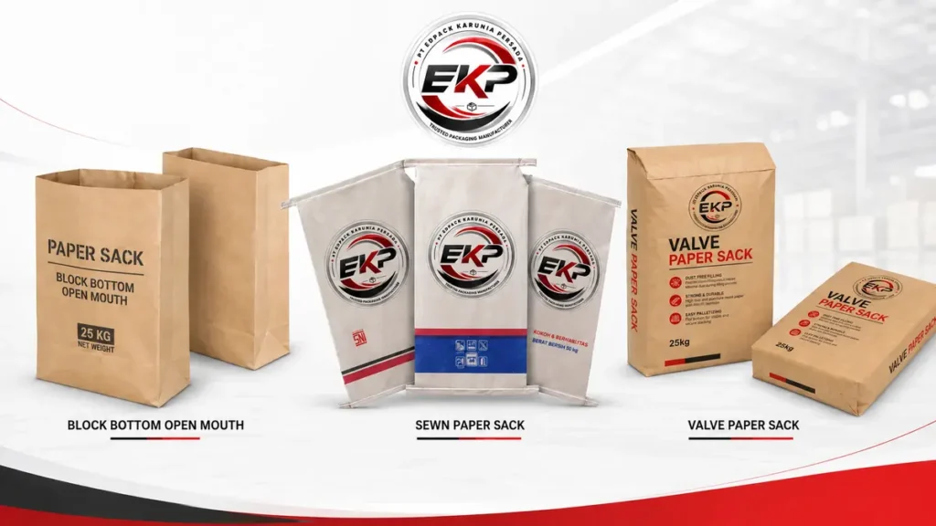 Kapasitas Karung Kertas 5,10, 20, 25–50 kg dan Cara Menentukannya 4 Tipe Paper Sack Karung Kertas